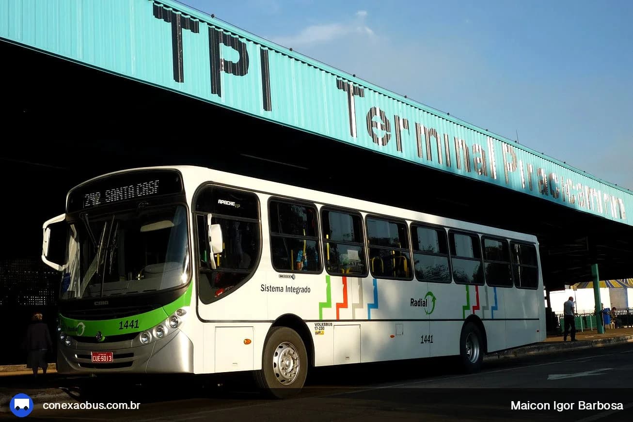 Ônibus CAIO Apache Vip II, da Auto Viação Millenium Ltda, prefixo 1441, em Piracicaba-SP