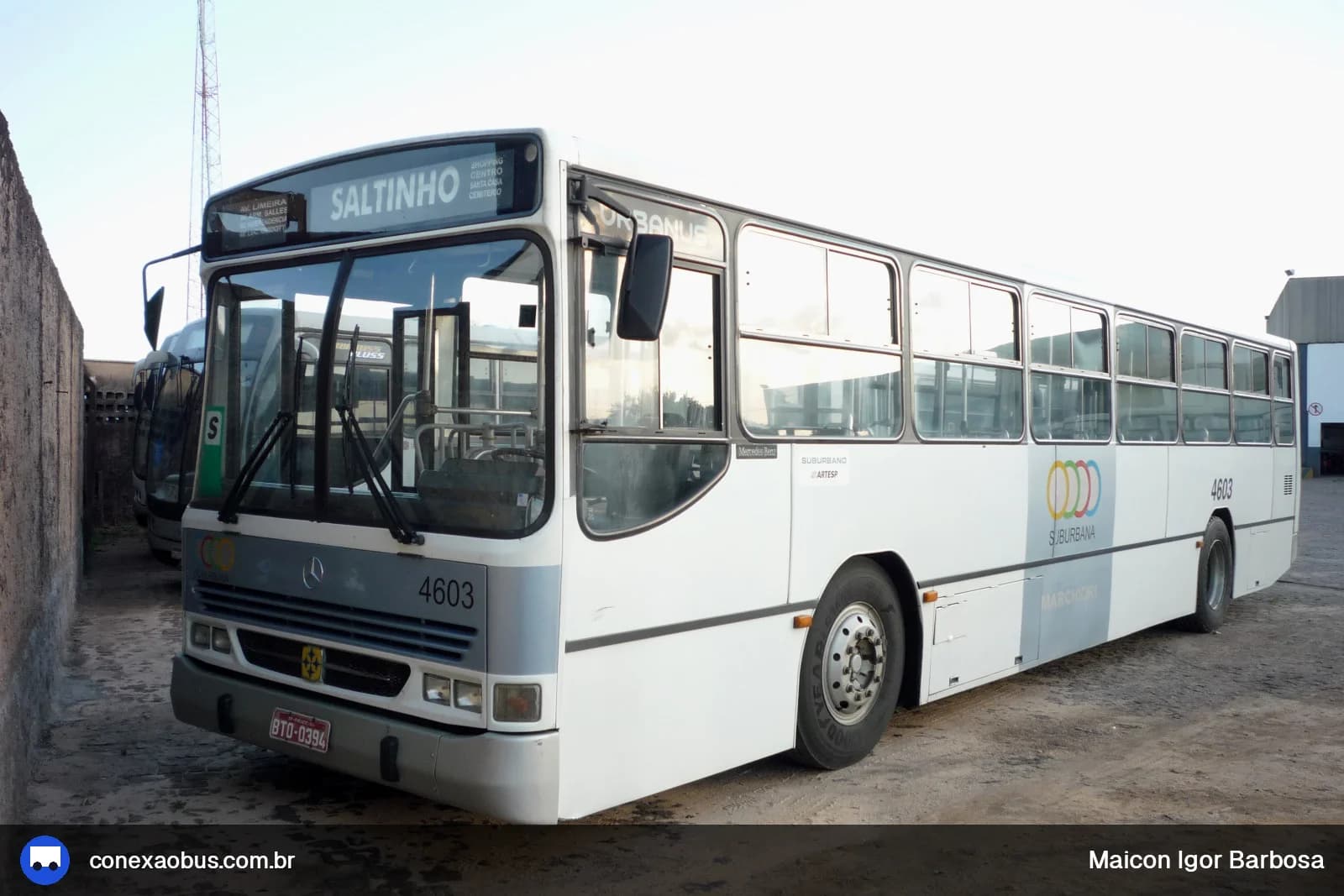 Ônibus Busscar Urbanus 1994, da AVM - Auto Viação Marchiori, prefixo 4603, em Piracicaba-SP
