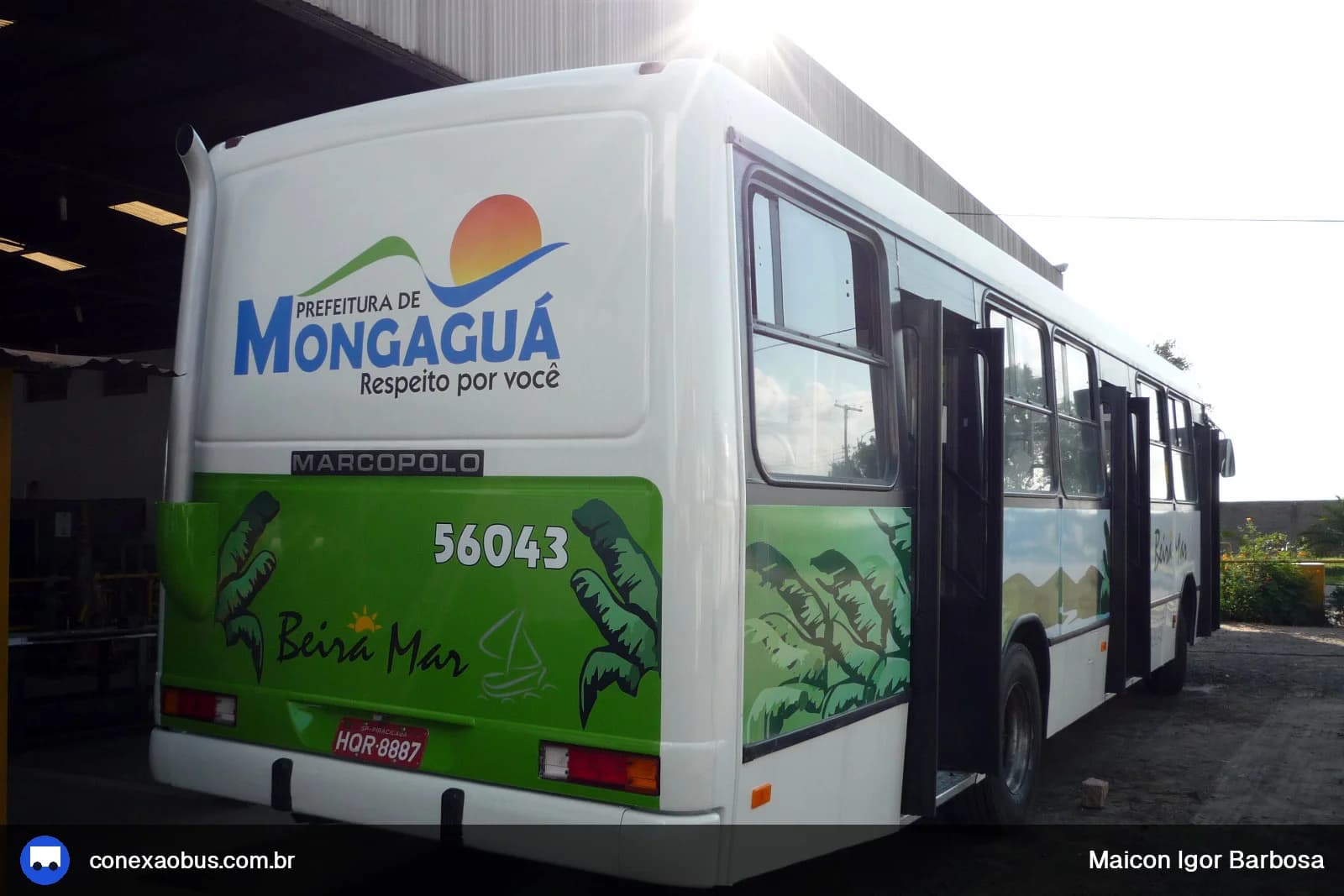 Ônibus Marcopolo Torino GV, da Viação Beira Mar de Mongaguá, prefixo 56043, em Piracicaba-SP
