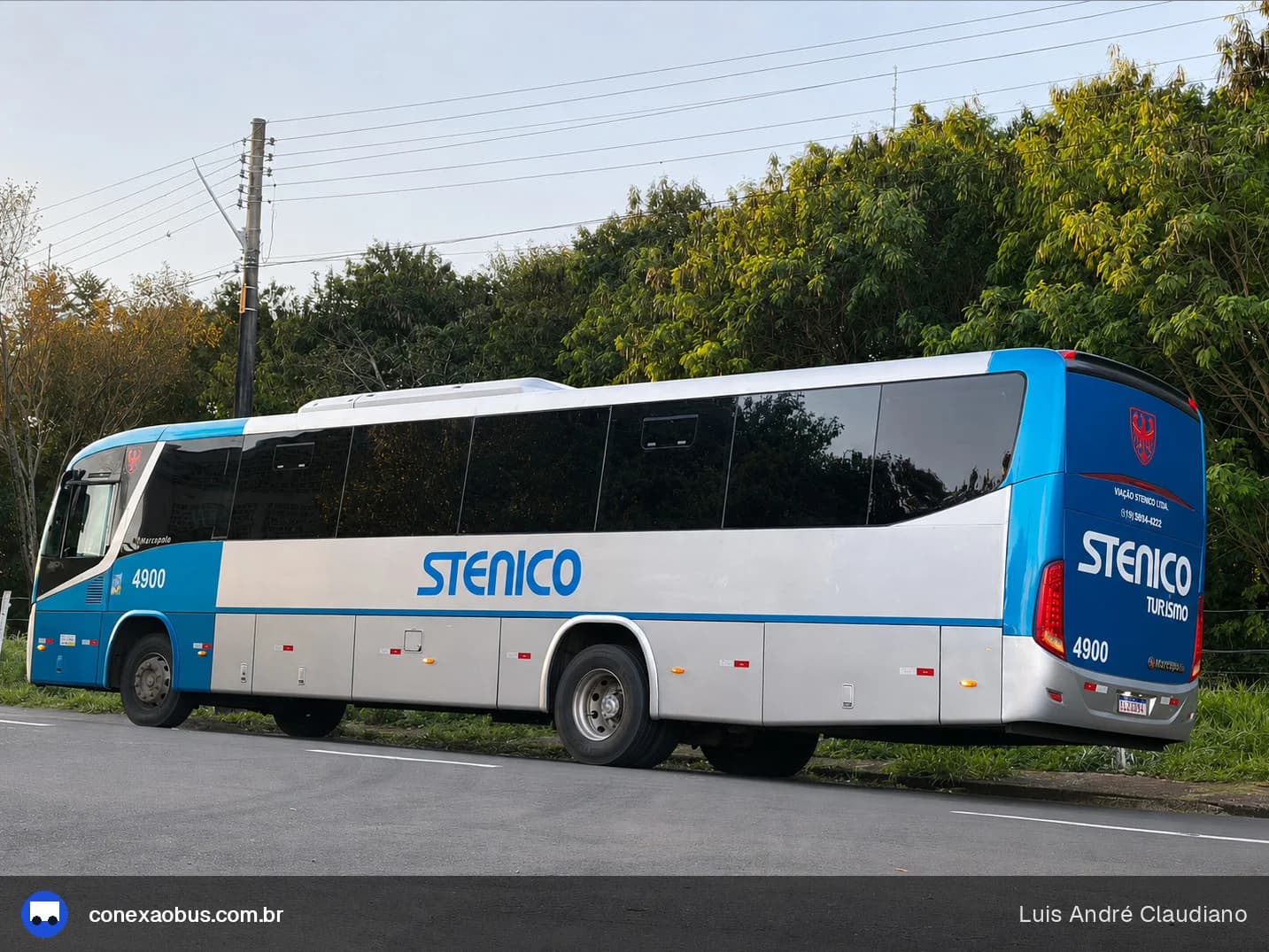 Ônibus Marcopolo Audace, da Viação Stênico Ltda, prefixo 4900, em Piracicaba-SP
