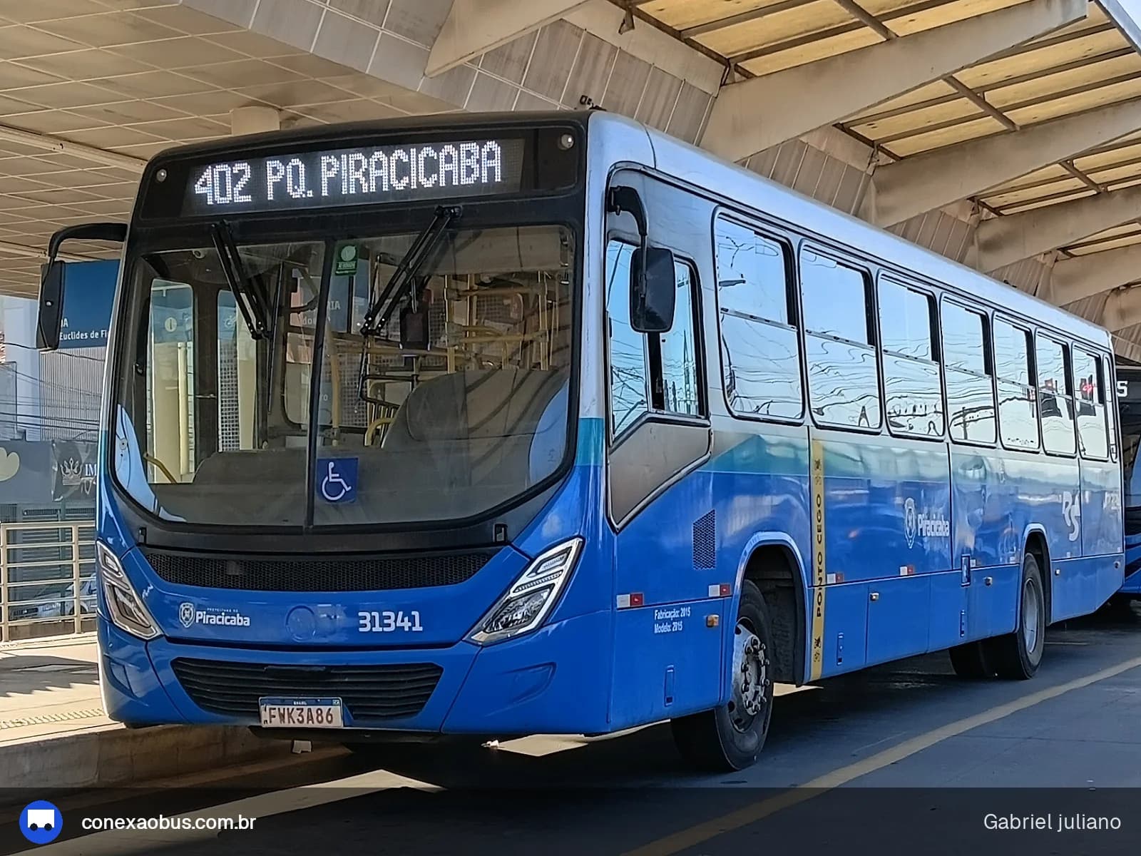 Ônibus Marcopolo Torino 2014, da Rápido Sumaré | Pira Mobilidade, prefixo 31341, em Piracicaba-SP