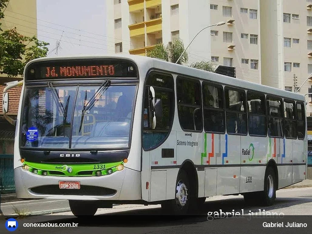 Ônibus CAIO Apache Vip, da Auto Viação Millenium Ltda, prefixo 1331, em Piracicaba-SP