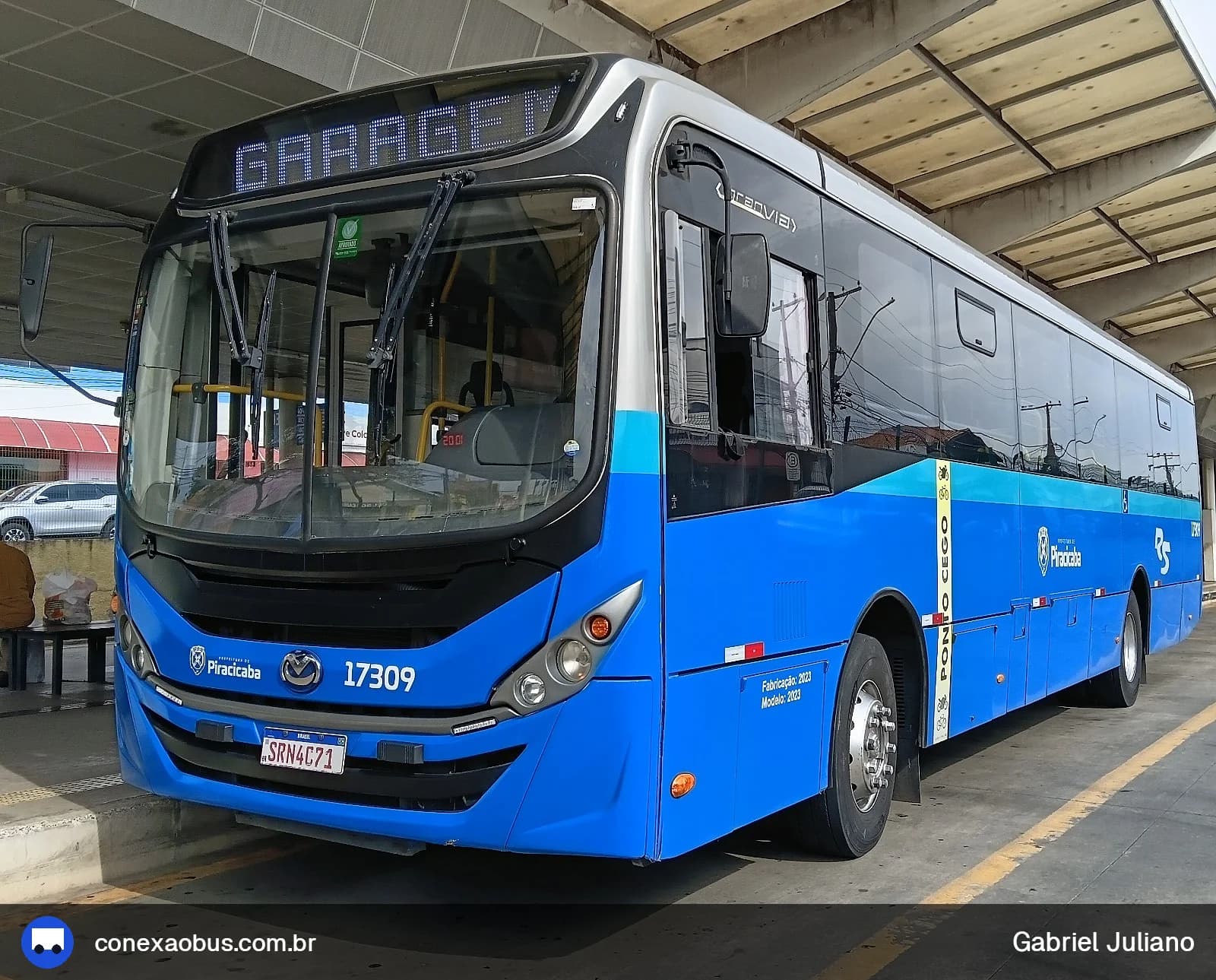 Ônibus Mascarello GRAN Via 2014, da Rápido Sumaré | Pira Mobilidade, prefixo 17309, em Piracicaba-SP