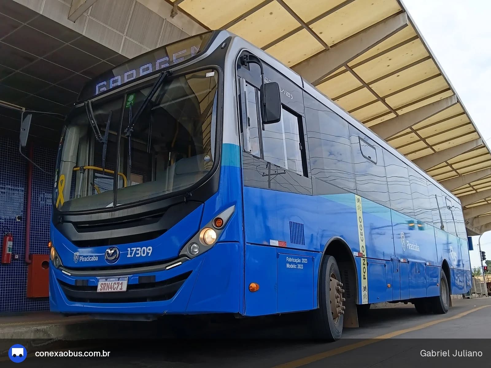 Ônibus Mascarello GRAN Via 2014, da Rápido Sumaré | Pira Mobilidade, prefixo 17309, em Piracicaba-SP