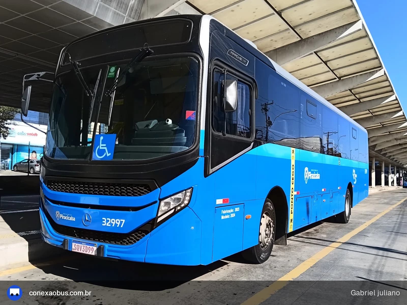 Ônibus CAIO Apache Vip V, da Rápido Sumaré | Pira Mobilidade, prefixo 32997, em Piracicaba-SP
