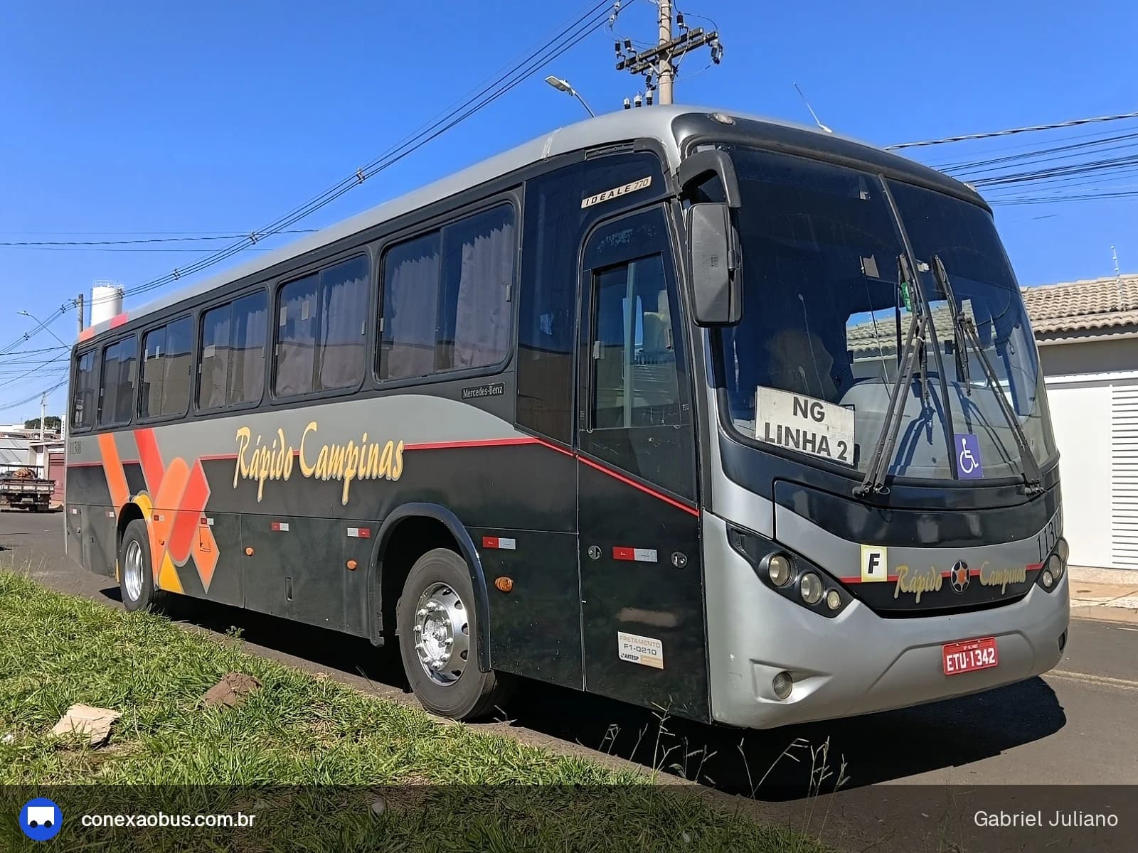 Ônibus Marcopolo IDEALE 770, da Rápido Campinas, prefixo 11308, em Piracicaba-SP
