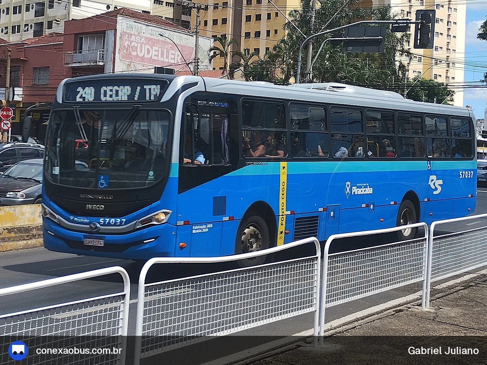 Ônibus Mascarello GRAN Via 2023, da Rápido Sumaré | Pira Mobilidade, prefixo 57037, em Piracicaba-SP
