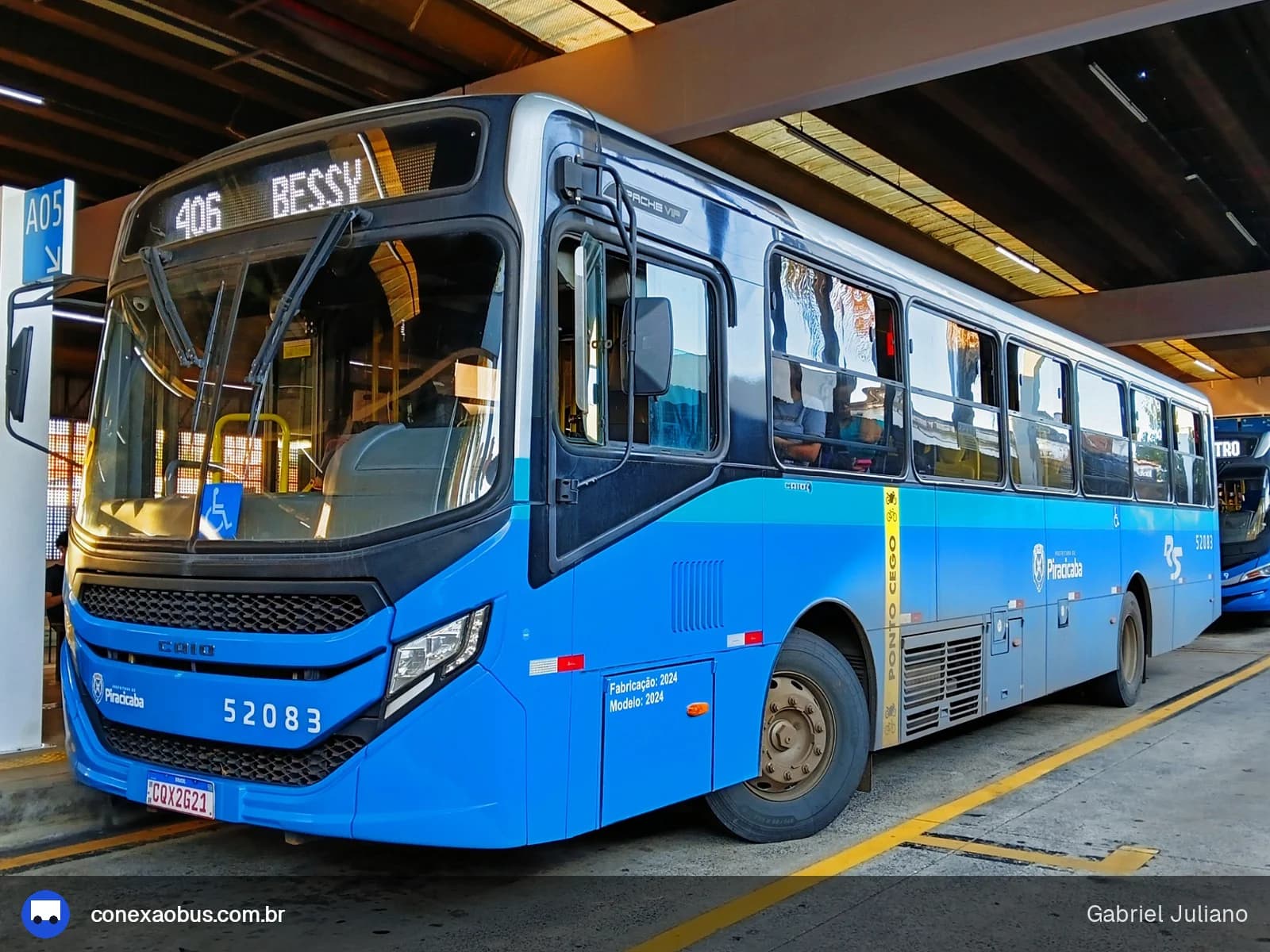 Ônibus CAIO Apache Vip V, da Rápido Sumaré | Pira Mobilidade, prefixo 52083, em Piracicaba-SP