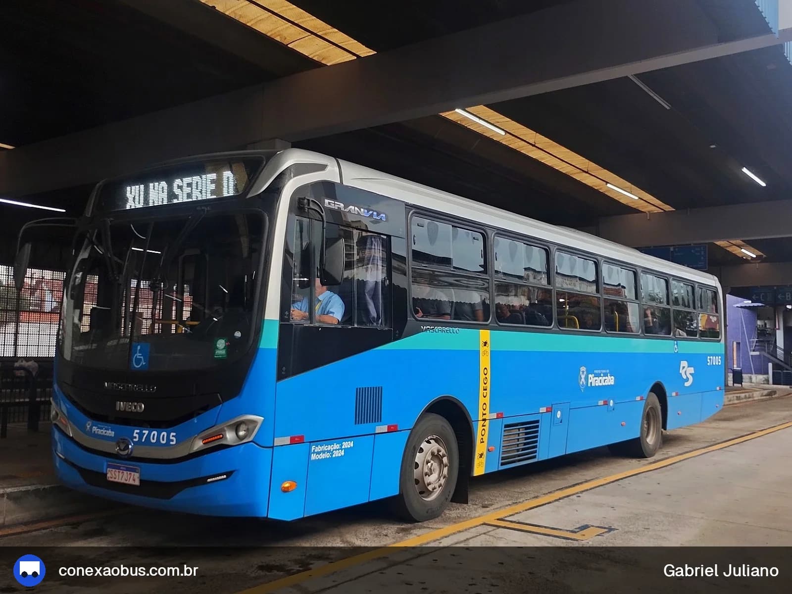Ônibus Mascarello GRAN Via 2023, da Rápido Sumaré | Pira Mobilidade, prefixo 57005, em Piracicaba-SP