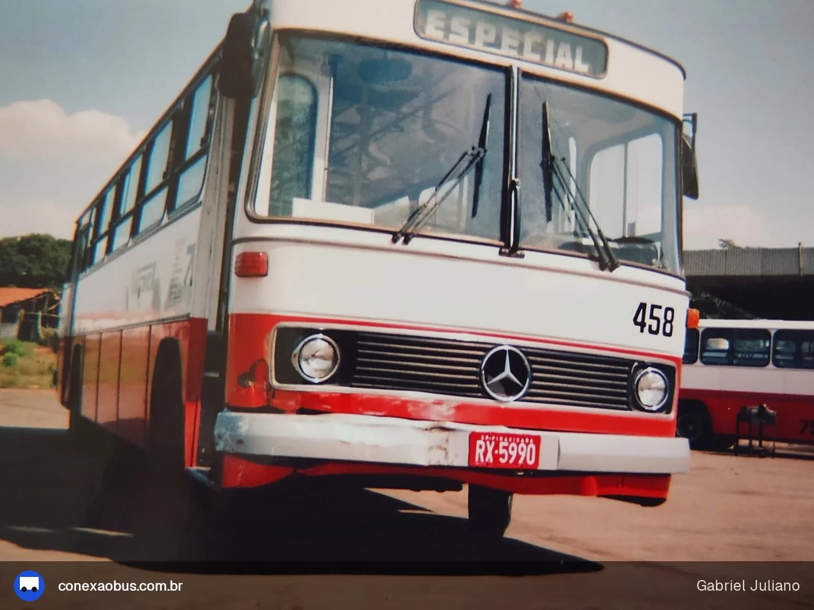 Ônibus Mercedes-Benz O-364, da VIPA - Viação Panorâmica, prefixo 458, em Piracicaba-SP