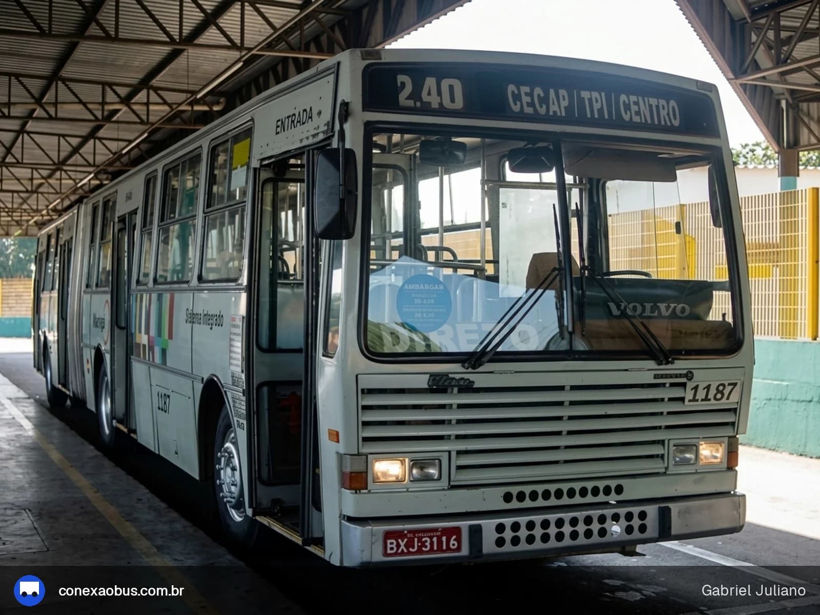 Ônibus CAIO Vitória, da VINCO - Viação Noivacolinense, prefixo 1187, em Piracicaba-SP