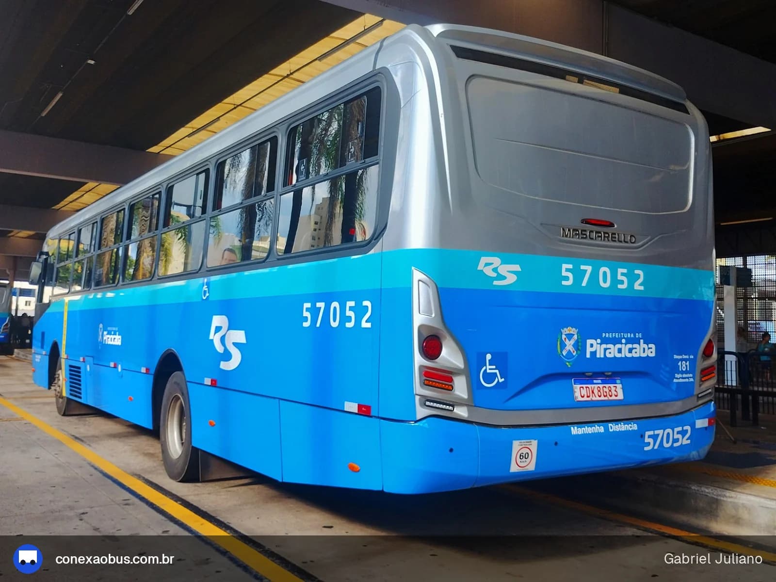 Ônibus Mascarello GRAN Via 2023, da Rápido Sumaré | Pira Mobilidade, prefixo 57052, em Piracicaba-SP