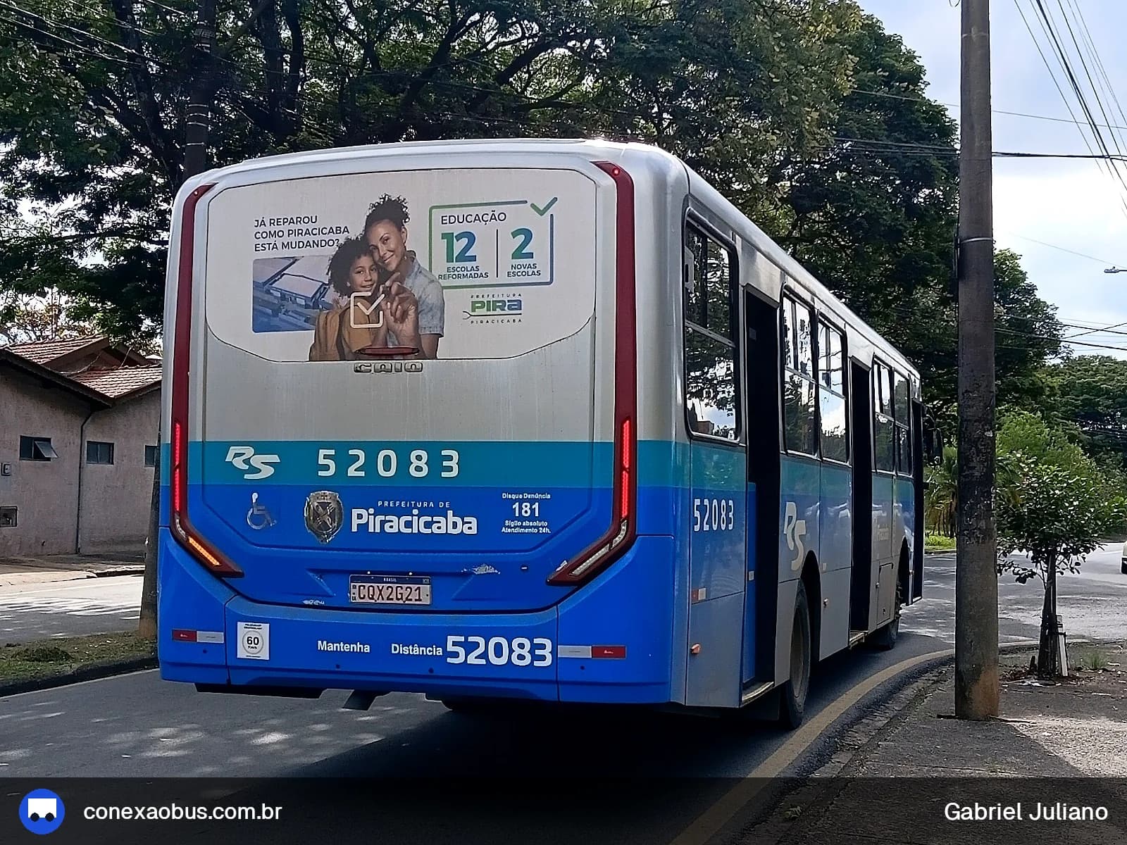 Ônibus CAIO Apache Vip V, da Rápido Sumaré | Pira Mobilidade, prefixo 52083, em Piracicaba-SP