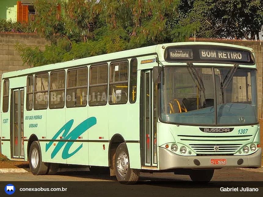 Ônibus Busscar Urbanuss, da VINCO - Viação Noivacolinense, prefixo 1307, em Piracicaba-SP
