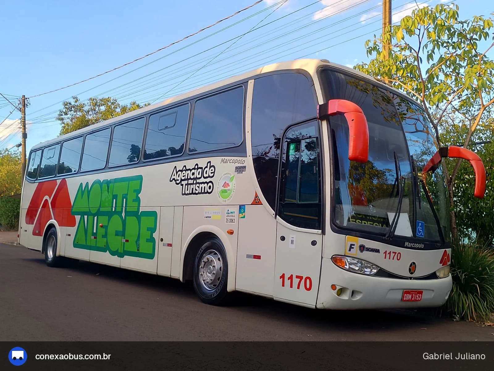 Ônibus Marcopolo Paradiso G6 1200, da Monte Alegre Turismo, prefixo 1170, em Piracicaba-SP